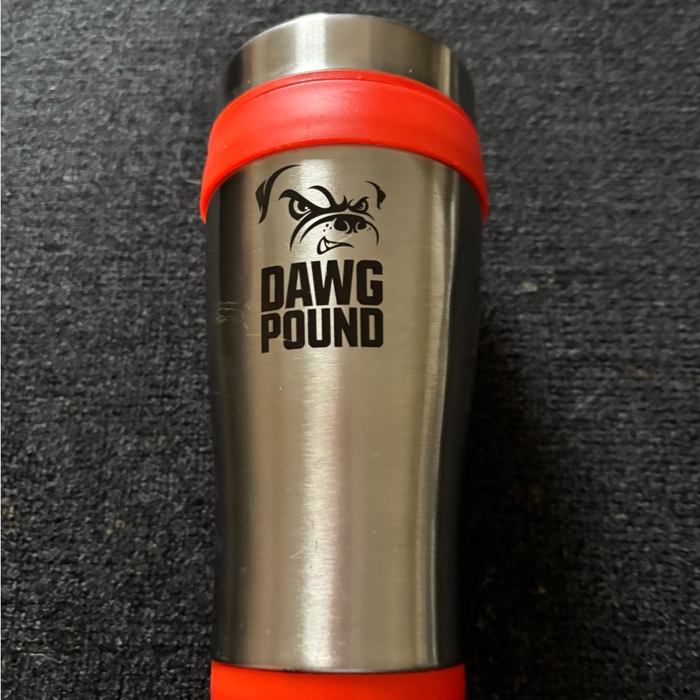 Cleveland browns Stainless Steel Travel Mug with orange Accents